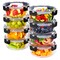 Sorbus 16pc Glass Meal Prep Containers Set – 8 Round 32oz Containers with Airtight Lids